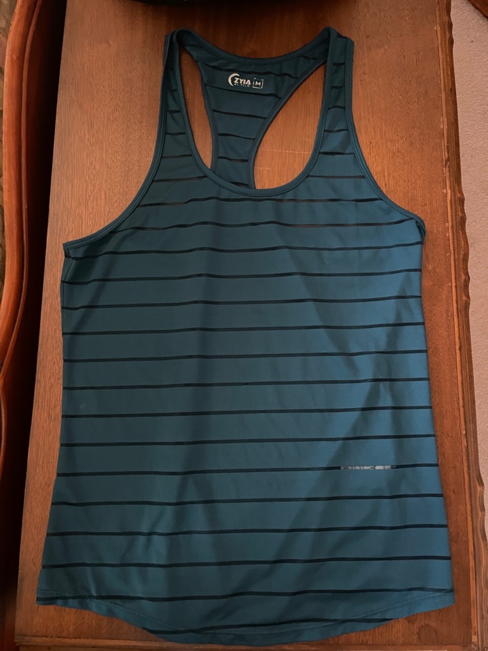 ZYIA Teal Striped Racerback Tank